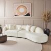 Elijah - Japandi Curvy Sectional Sofa - Beige - Image 6