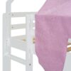 Twin Size Charming House Shaped Loft Bed With Tent And Slide - White / Pink - Image 8