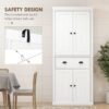 Homcom - 72" Kitchen Pantry, Tall Storage Cabinet, Freestanding Cupboard With Drawer, Doors And Adjustable Shelves - White - Image 6