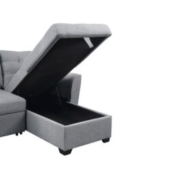 Avery - Sleeper Sectional Sofa With Reversible Storage Chaise - Light Gray