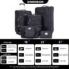 5 Piece Set (18/23/27/Travelbag /Toiletry Bag), Softshell Suitcase Spinner Wheels Terylene Polyester Luggage Sets Carry On Suitcase Luggage Lightweight Durable Suitcase - Black - Image 3