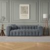Eden - Modern Tufted Chesterfield Sofa - Gray - Image 9