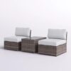 2 Person Seating Set With Cushions - Brown / Gray - Image 5
