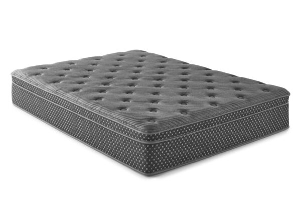 13" Twin Quilted Eurotop Hybrid Mattress, Plush - Gray