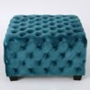 Unwind Upholstered Square Ottoman With Button Tufted Diamond Stitch - Teal - Image 5