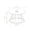 Modern Round Coffee Table With Metal Base - White / Gold - Image 6