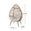 Basket Chair With Teardrop Shape And Water Resistant Cushion - Natural - Image 3