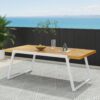 Outdoor Dining Table With Slat Top - Teak / White - Image 2