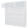 Queen Size Murphy Wall Bed With Top Cabinets & Wine Rack - White - Image 8