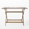 Blissique - Outdoor Foldable Wood Dining Table With Slat Design - Natural - Image 5