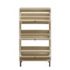 Modern Freestanding Rattan 3 Door Shoe Rack Storage Cabinet For Entryway - Natural Particle Board - Image 11