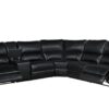 Saul - Leather Aire Power Recliner Sectional Sofa With USB Port Cupholder Console - Black - Image 2