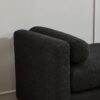Elegant Upholstered Bench Daybed Ottoman With Nature Wood Legs & Bolster Pillows - Black Boucle - Image 12