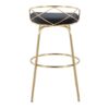 Charlotte - Glam Glam / Art Deco Fixed Height Barstool With Swivel With Round Footrest (Set of 2) - Gold / Black - Image 5