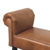 Buffalo - Leather Rolled Arms Bench - Brown - Image 8