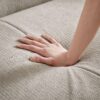 3 In 1 Convertible Sleeper Sofa Bed, Modern Fabric Loveseat Futon Sofa Couch Pullout Bed, Small Love Seat Lounge Sofa Reclining Backrest, Pillows, Pockets, Home Furniture For Living Room - Beige - Image 9