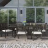 Rectangular 6 Person 84.25" Long Dining Set With Cushions - Dark Gray / White - Image 3