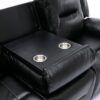 3 Seater Home Theater Recliner Manual Recliner Chair With A Led Light Strip Two Built-In Cup Holders For Living Room - Black - Image 24