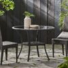 Bistro Table With Iron Frame And Glass Top - Gray - Image 9