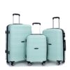 Hardshell Suitcase Spinner Wheels Pp Luggage Sets Lightweight Durable Suitcase With Tsa Lock, 3 Piece Set (20/24/28) - Light Green - Image 4