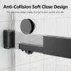 Frameless Double Sliding Soft-Close Shower Door In Matte, 3 / 8" (10Mm) Thick SGCC Tempered Glass Door - Black - Image 4