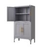 Metal Kitchen Storage Cabinet, Kitchen Pantry Storage Cabinet With Doors And Shelves, Storage Cabinet With Adjustable Leveling Foot For Kitchen, Living Room And Dining Room - Gray - Image 20