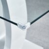 Contemporary Double Pedestal Dining Table, Tempered Glass Top With Base - White - Image 5