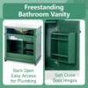 30" Bathroom Vanity With Sink, 1 Tip Out Drawer, 3 Drawers, Door Shelf, Soft Closing Door - Green - Image 10