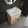 Modern 24" Freestanding Bathroom Vanity With Ceramic Sink And Soft Closing Doors - Oak - Image 6