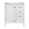 Bathroom Vanity, Modern Bathroom Cabinet With Sink Combo Set, Bathroom Storage Cabinet With A Soft Closing Door And 3 Drawers, Solid Wood Frame - White - Image 14
