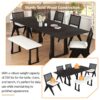 Modern 6 Piece Extendable Dining Table Set With 4 Wicker Back Upholstered Dining Chairs And Long Bench, 2 Removable Leaf - Espresso - Image 3