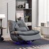 270 Swivel Glider Recliner Chair, Power Recliner Rocking Chair, USB Port Charge For Nursery Chair With Atmosphere Lamp For Living Room Bedroom Apartment - Dark Gray - Image 12