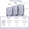 Hardshell Suitcase Spinner Wheels Pp Luggage Sets Lightweight Durable Suitcase With Tsa Lock, 3 Piece Set (20/24/28) - Silver - Image 3