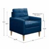 Contemporary Tufted Back Accent Chair With High Density Foam Support - Blue - Image 3