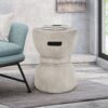 Outdoor Side Table With Hourglass Shape - Gray - Image 2