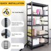 Storage Shelves 5 Tier Heavy Duty Metal Shelving Unit Adjustable Shelving Units And Storage Rack Kitchen Garage Shelf - Black - Image 8