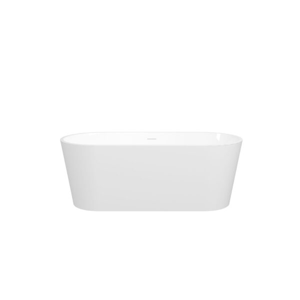 Freestanding Bathtub, Modern & Contemporary Design Soaking Tub With Brushed Nickel Pop-Up Drain And Minimalist Design Overflow - White