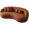 Drake - Japandi Style Curvy Boucle Sofa - Burnt Orange - Image 8