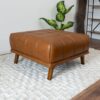 Addison - Square Upholstered Ottoman - Antique Brown / Brown / Cognac - Image 4
