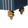 Modern Fluted Sideboard Buffet With Adjustable Shelves, Curve Element With Strict Lines - Navy Blue - Image 6