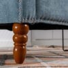 Accent Chair, Living Room Chair, Footrest Chair Set With Vintage Brass Studs, Button Tufted Upholstered Armchair For Living Room, Comfy Reading Chair For Bedroom, Reception Room - Blue - Image 7