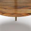 Wagner - Round Marble & Wood Side Table - White / Natural - Image 3