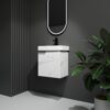 Wall Mounted Bathroom Vanity With Ceramic Sink And Storage Cabinet - Carrara White - Image 4