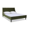 Aspen - Queen Vertical Tufted Modern Headboard Platform Bed Set - Olive Green - Image 2