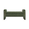 Modern Teddy Bed End Bench With Arms And Storage, Upholstered Large Foot Rest Stool, Comfy Window Vanity Bench For Living Room, Dorm, Coffee Table, Teddy - Olive Green - Image 4