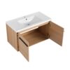 Bathroom Vanity With Resin Countertop Sink, 2 Doors Cabinet Set - Oak - Image 16