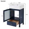 Bathroom Vanity With Ceramic Sink And Ample Storage, Ideal For Small Bathrooms - Blue - Image 7