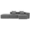 3 Piece Free Combination L Shaped Modular Sectional, Minimalist Floor Couch Set, Convertible Foam Filled Cloud Compressed Couch For Living Room - Gray - Image 2