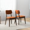 Carlos - Solid Back Side Chair (Set of 2) - Brown / Burnt Orange - Image 4