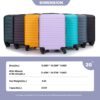 20" Carry On Luggage Lightweight Suitcase, Spinner Wheels - Lavender Purple - Image 4